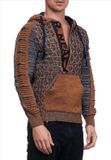 Rusty Neal Heren Trui Camel Petrol Hoodie Italianstyle