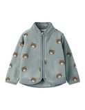 NAME IT Fleece jas 'NMMORLAJS' chocoladebruin / petrol / wit
