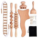 Rouleau de massage en bois - Set de 6 - Hêtre - Appareil de massage