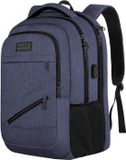 TRVLMORE Sac à dos - 36L - 17 pouces - Sac à dos pour ordinateur portable avec USB - Sac d'école - Hommes et Femmes - Sac - Bleu