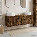 Maison Exclusive - Ensemble de 3 meubles de salle de bain en chêne fumé