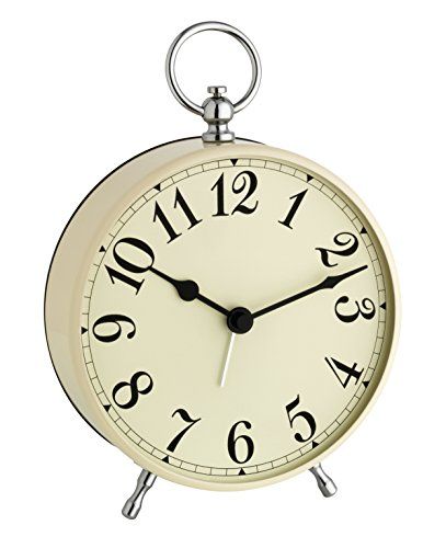 TFA Blooming Weer Quartzclock - Vintage-Look Wekker - Beige - 12.3 x 7.2 x 16 cm