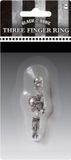 Amscan 3-delige Skelet Ring Staal Zilver One-size