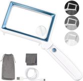 Unbekannt Vergrootglas 4x10 met 20 LED-lampjes, wit-blauw