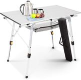 AREBOS Campingtafel 120 x 70 cm Roltafel Aluminium Klaptafel Outdoor Zilver