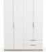 CBA Kledingkast Spectre 157cm 4 deuren & 2 lades - mat wit/eik