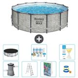Bestway Rond Steel Pro MAX Zwembad - Steenprint - 427 x 122 cm