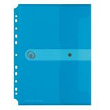 Herlitz 11292943 Documententas A4 om af te binden, PP-folie, verpakking van 6 stuks, transparant blauw