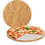 Relaxdays Pizzaplank bamboe - set van 2 - Ø 33 cm