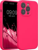 kwmobile telefoonhoesje geschikt voor Apple iPhone 14 Pro - TPU backcover met siliconen coating - Smartphone case in neon roze