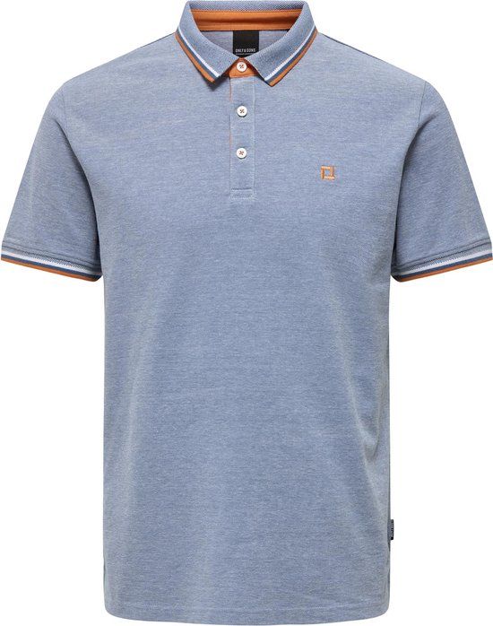 ONLY & SONS ONSFLETCHER LIFE SLIM SS POLO NOOS Men's Polo Shirt - Size M - Medium Blue Denim