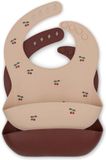 Konges Slojd 2 Pack Silicone Bib with Catch Bib Red Unisex Children Print Adjustable Washable