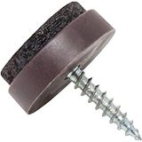 Adsamm FP-S-BR-20-4 FP-S-BR-20 4 x viltglijders met schroef, bruin, Ø 20 mm
