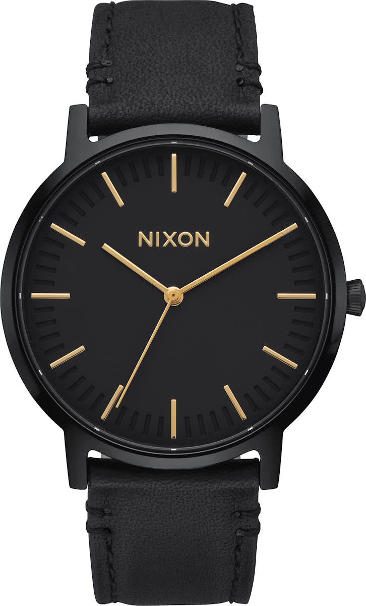 Nixon Porter Leather A10581031 Black/Gold 40mm Watch