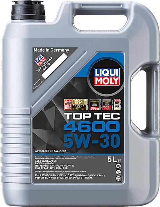 Liqui MolyFISKER Liqui Moly Top Tec 4600 5W-30 5L - Motor Oil for Car - Full Synthetic
