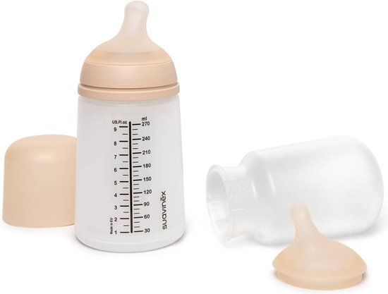 Suavinex Zero.Zero Starterset 270ml M Flow - Beige/Transparant