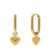 Lucardi Dames Stalen goldplated oorringen hart voor dames - Oorbellen - Staal - Goudkleurig