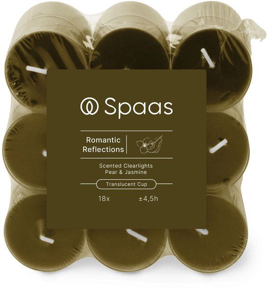Spaas - Geurende Clearlights - Blokverpakking x18 – 4,5 uur brandtijd – Romantic Reflections