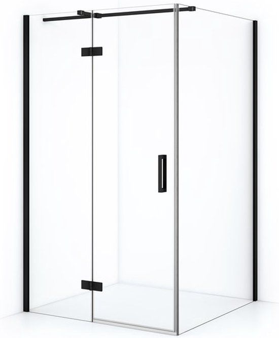 Maxaro Douchecabine Diamond 120x110cm 8mm Helder Veiligheidsglas Mat Zwart met Draaideur