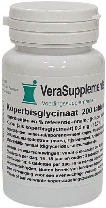 VeraSupplements Koperbisglycinaat Tabletten 200TB