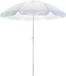 Merkloos Strand/tuin Parasol - wit - D145 cm - verstelbaar - zonbescherming - polyester