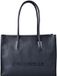 Coccinelle Leren shopper schoudertas met laptopvak Myrtha26 Handbag Grained Leather Midnight Blue