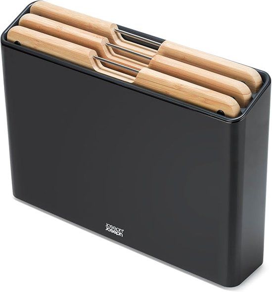 Joseph Joseph Folio 3-delige Bamboe Snijplankenset - Antislip - Zwart