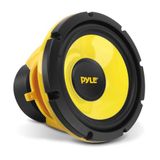 Pyle Midbass Woofer – 400W Auto Luidspreker | Krachtige Bass, 4 Ohm, Gele Polypropyleen Cone, Aluminium Voice Coil, 40oz Magneet, Component Speaker voor Auto Audio Systeem, Geel