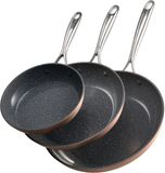 VEVOR 3-delige Koekenpannenset 20/27/30cm Kookpan Antiaanbaklaag, Grijs