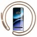 Tumundosmartphone Transparante beschermhoes voor de Oneplus Nord 4 5G, met koord in camelbruin