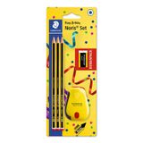 Staedtler Noris 120 Potloodset - 3 HB + Gum & Puntenslijper