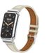 By Qubix Qubix - Classic Leren Bandje met Case - Roomwit - Geschikt voor Xiaomi Smart Band 7 Pro / Mi Band 7 Pro
