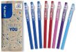PILOT - Set van 8 FriXion Ball Stick - Uitwisbare pen met warmtegevoelige inkt - De FriXion voordeelset - 3 blauwe, 2 rode, 1 roze, 1 mauve, 1 turquoise - Medium punt