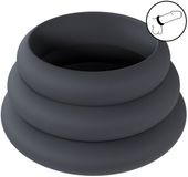 Shots Levelz Shots BV Wide O Silicone Cockring Set of 3 - L/XL/XXL - Black