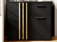 Commode GONZOLA 2 portes 1 tiroir noir