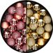Billiet - Vanlaere 40x Boules de Noël en plastique 3 cm Or et Rose