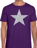 Le point culminant du spectacle - t-shirt déguisé - violet - avec étoile argentée en paillettes - hommes - glamour - Disco L