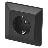 emos A6002.2 Schuko-contactdoos met kinderbeveiliging en zijdelingse beschermingscontact voor inbouwmontage, enkele contactdoos incl. binnenleven, 250 V~/16 A max.,beige