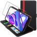 ebestStar - Hoes compatibel met Honor 9X 9X Pro Wallet Etui, Book case hoesje, standfunctie PU Flip case cover, Zwart, Rood + Gehard glas Panzerglass