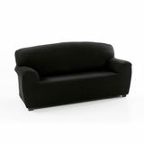 Sofakover® Super elastische bankovertrek voor 3-zits, exclusief design, ademend, comfortabel en duurzaam, eenvoudig aan te brengen, afmetingen 180-220 cm, zwart