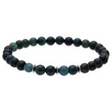 Lucardi - Heren Stainless steel herenkralenarmband groen