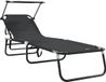 vidaXL Lit de jardin noir Oxford 190 x 57 x 81 cm