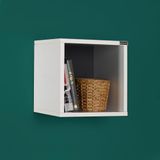 Stijlvolle wandplank, diamant & wit, 33 x 33 x 19 cm, 100% melamine gecoat deeltjesbord, 16 mm dik, perfect voor moderne woondecoratie en opslag