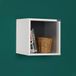 Stijlvolle wandplank, diamant & wit, 33 x 33 x 19 cm, 100% melamine gecoat deeltjesbord, 16 mm dik, perfect voor moderne woondecoratie en opslag
