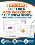 3rd Grade Math Workbook: Daily Spiral Review for October