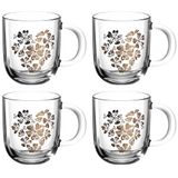 LEONARDO HOME 046448 EMOZIONE mok 400 ml meerkleurig bloemenhart set van 4, glas