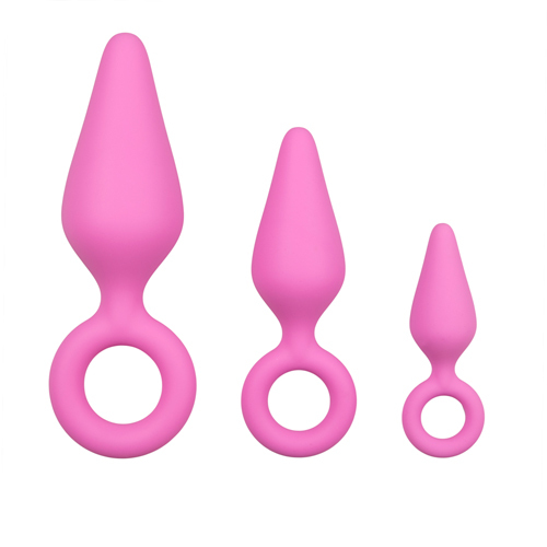 Easytoys Anal Collection Roze buttplugs met trekring - setje