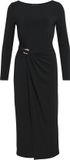 VILA VIJUSTINE BOATNECK L/S MIDI DRESS/DC Zwart Dames Maxi Jurk M