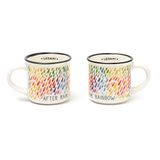 Legami MM0017 Espresso For Two, 2 koffiekopjes van porselein, New Bone China, inhoud 50 ml, Tema After Rain, vaatwasmachinebestendig, magnetronbestendig