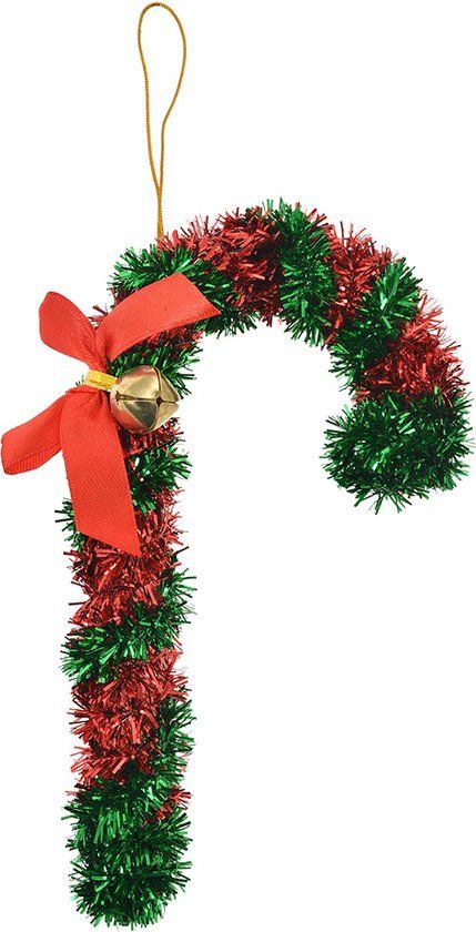 Clayre & Eef Kersthanger Zuurstok - 16 cm - Rood - Kunststof